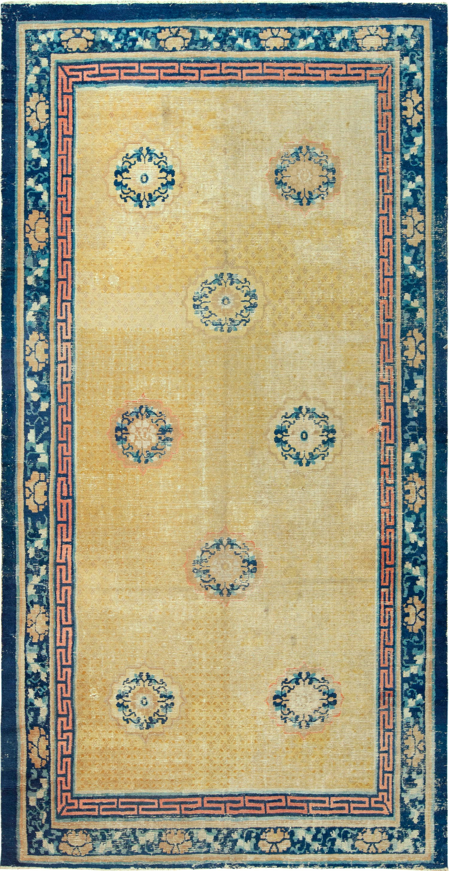 18th Century Antique Chinese Ningxia Rug 12 ft x 6 ft 2 in (3.65 m x 1.87 m)