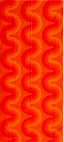 Vintage Scandinavian Red Hue Waves Verner Panton Mira Spectrum Textile 8 ft 7 in x 3 ft 10 in (2.62
