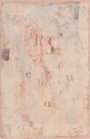 Vintage Scandinavian Paul Klee Art Rug 9 ft 2 in x 5 ft 10 in (2.79 m x 1.78 m)