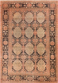 Antique Persian Mohtashem Kashan Rug 10 ft 6 in x 7 ft 2 in (3.2 m x 2.18 m)