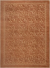 Vintage Silk And Wool Lotus Blossom Chinese Style Rug 11 ft 9 in x 8 ft 9 in (3.58 m x 2.67 m)