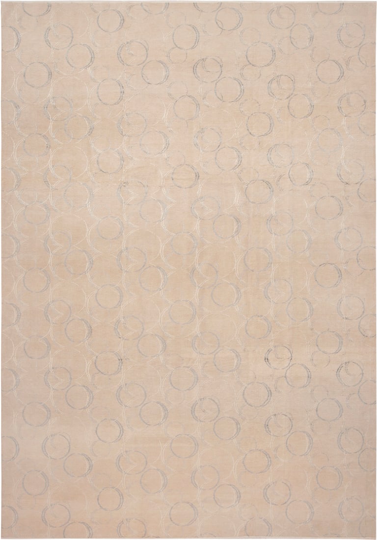 Silk & Wool Neutral Tones Modern Contemporary Rug 13 ft x 9 ft 4 in (3.96 m x 2.84 m): Curated collection of antique, vintage and modern rugs Silk & Wool Neutral Tones Modern Contemporary Rug Size: 13 ft x 9 ft 4 in (3.96 m x 2.84 m) Provenance: Property of a prominent New York dealer