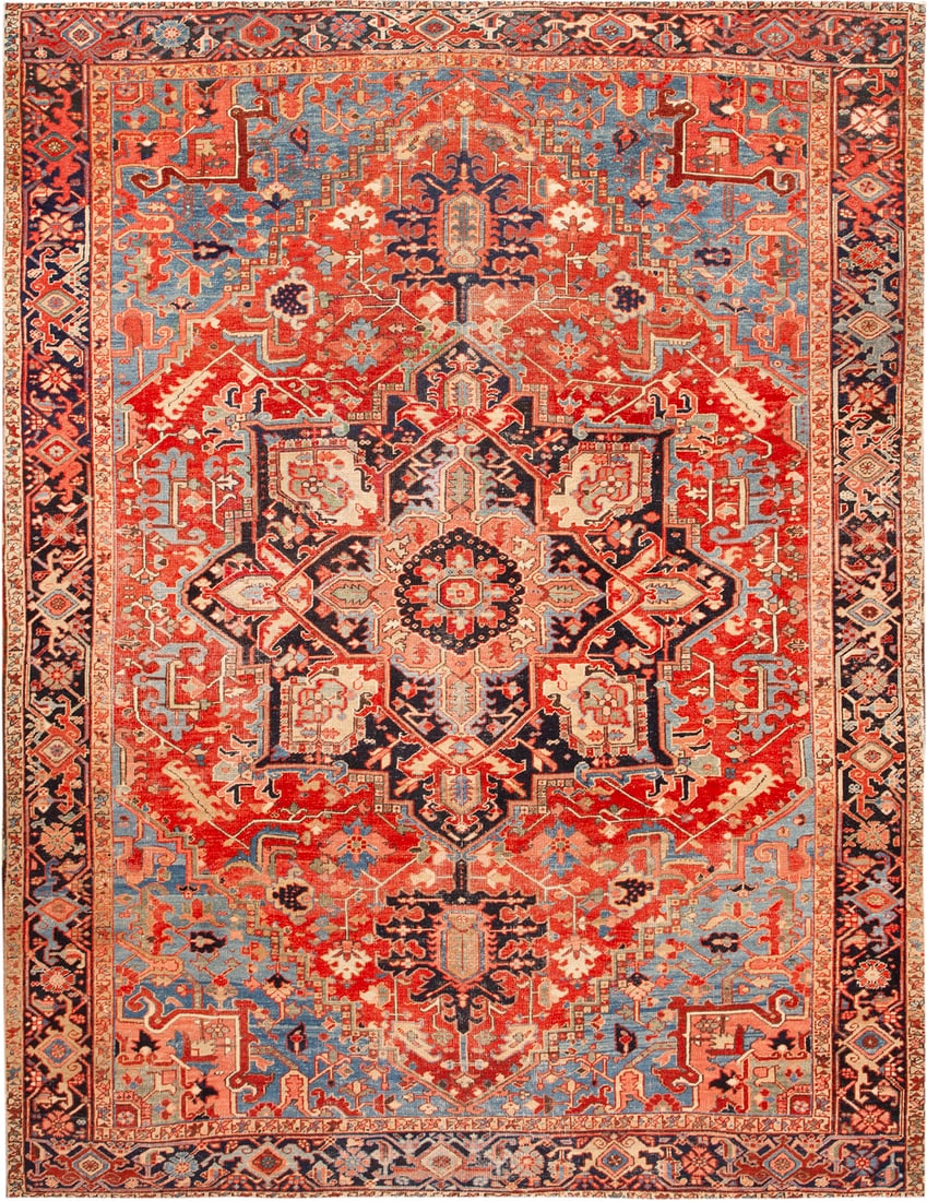 Antique Persian Heriz Rug 11 ft 9 in x 8 ft 10 in (3.58 m x 2.69 m) (1 of 11)