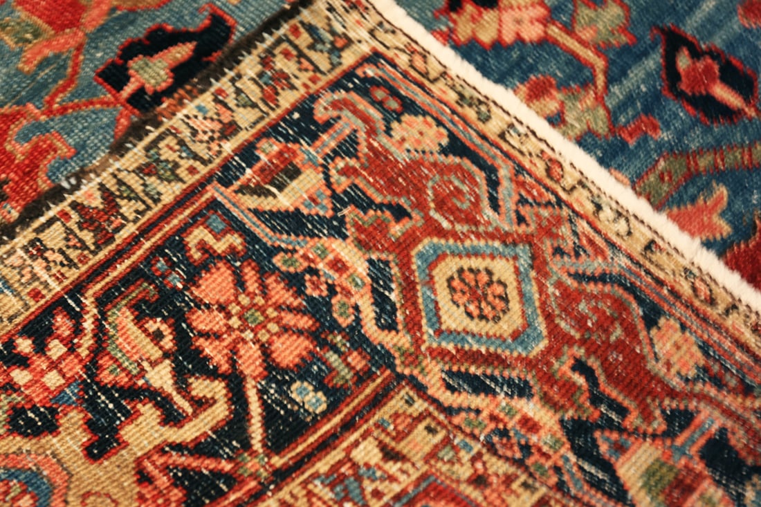 Antique Persian Heriz Rug 11 ft 9 in x 8 ft 10 in (3.58 m x 2.69 m) - 9