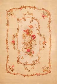 Antique French Aubusson Carpet 7 ft 10 in x 5 ft 3 in (2.39 m x 1.6 m)