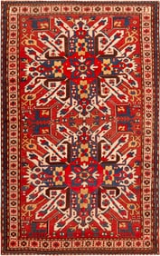 Antique Caucasian Eagle Kazak Rug 7 ft 6 in x 4 ft 7 in (2.28 m x 1.39 m)