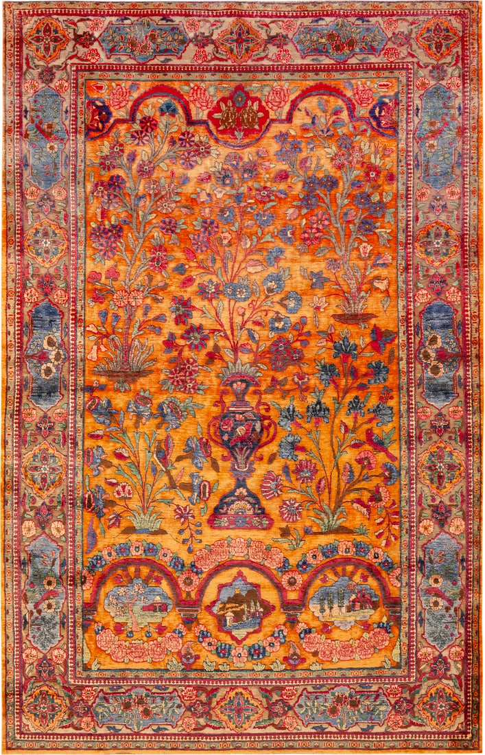 Silk Antique Persian Souf Kashan Rug 6 ft 8 in x 4 ft 2 in (2.03 m x 1.27 m) (1 of 8)