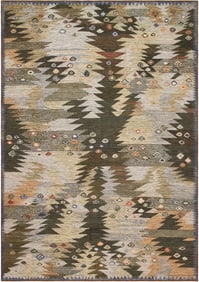 Scandinavian Mid-Century Modern Kilim Rug 9 ft x 6 ft 3 in (2.74 m x 1.9 m)