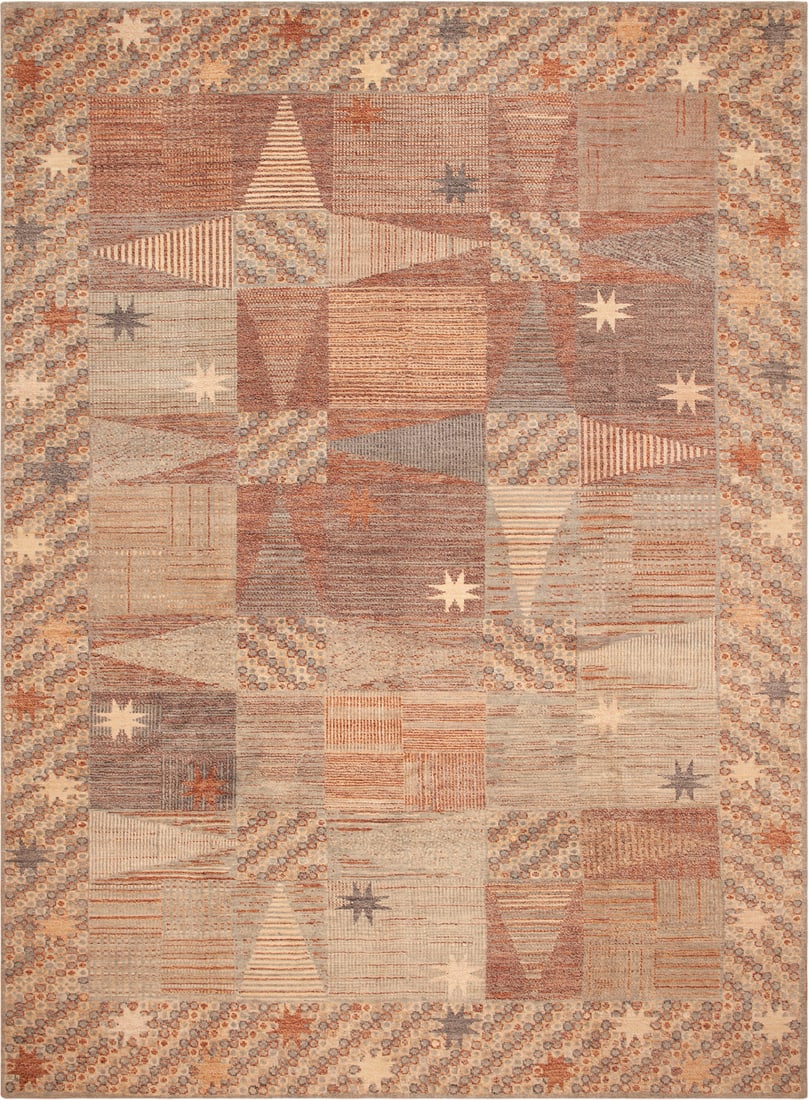 Scandinavian Style Pile Rug Mid-Century Design 14 ft x 10 ft (4.27 m x 3.05 m): Curated collection of antique, vintage and modern rugs Scandinavian Style Pile Rug Mid-Century Design Size: 14 ft x 10 ft (4.27 m x 3.05 m) Embodying a Swedish style, this modern Central Asian rug sho