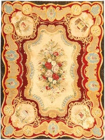 Antique Austro-Hungarian Needlepoint Rug 6 ft x 5 ft (1.83 m x 1.52 m)