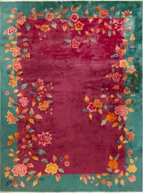 Antique Chinese Art Deco Rug 11 ft 7 in x 8 ft 11 in (3.53 m x 2.72 m)