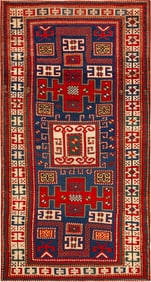 Antique Caucasian Kazak Rug 7 ft x 3 ft 9 in (2.13 m x 1.14 m)