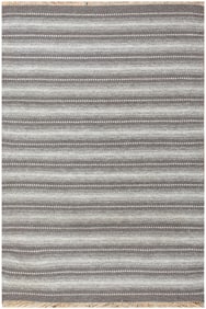 Simplistic Neutral Gray Vintage Scandinavian Swedish Kilim Rug 6 ft 8 in x 4 ft 6 in (2.03 m x 1.37