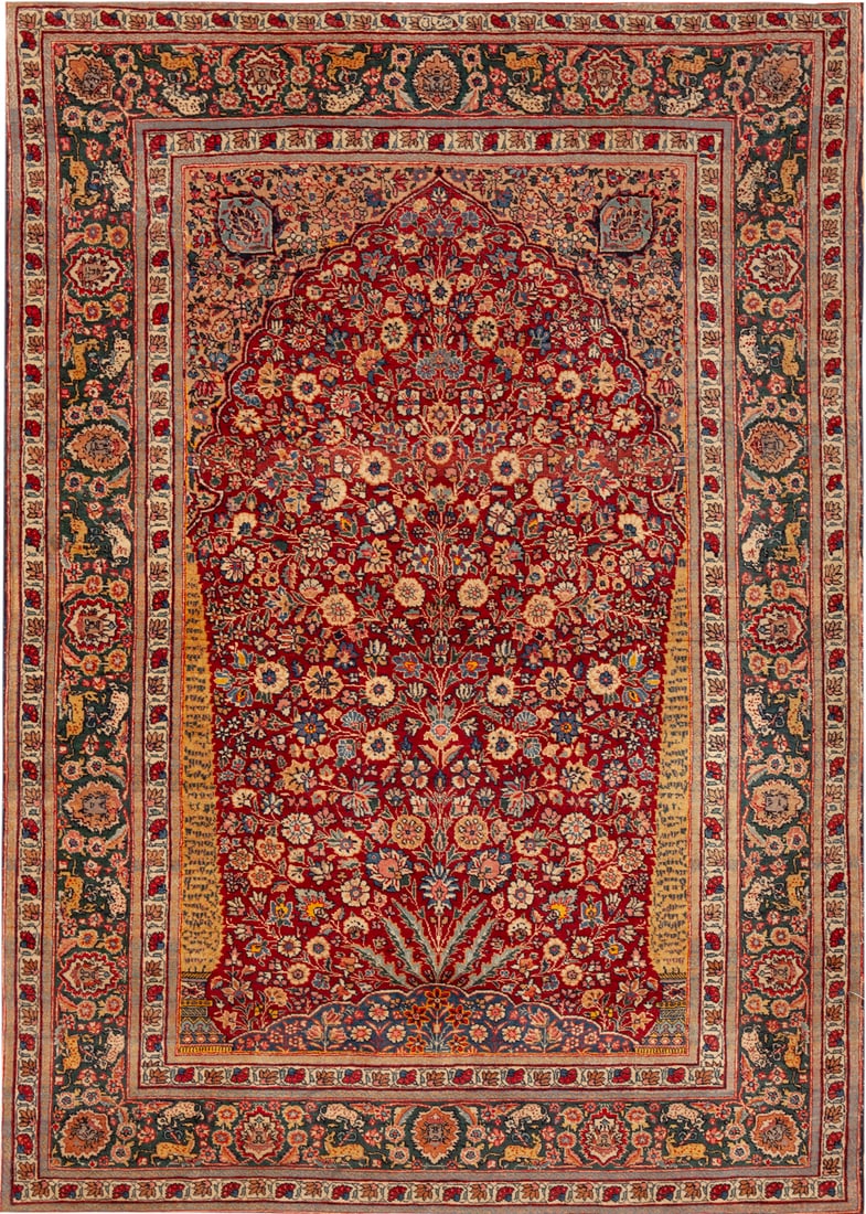 Antique Persian Tabriz Rug Signed Sadaghiani 5 ft 3 in x 4 ft 6 in (1.6 m x 1.37 m) (1 of 3)