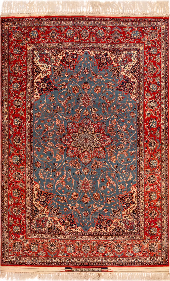 Vintage Persian Isfahan Rug 7 ft x 5 ft (2.13 m x 1.52 m) (1 of 12)