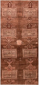 Vintage Turkish Kars Geometric Rug 13 ft 3 in x 6 ft (4.04 m x 1.83 m)