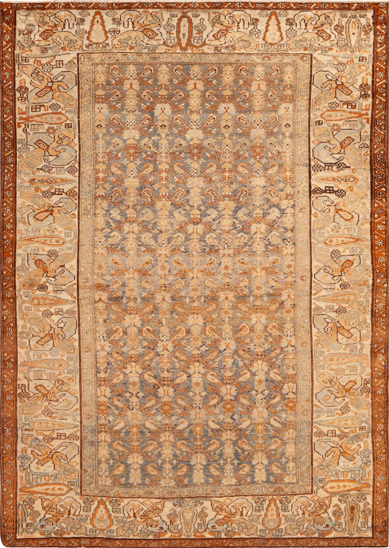 No Reserve - Antique Paisley Design Persian Malayer Carpet 6 ft 7 in x 4 ft 7 in (2.01 m x 1.4 m) (1 of 8)