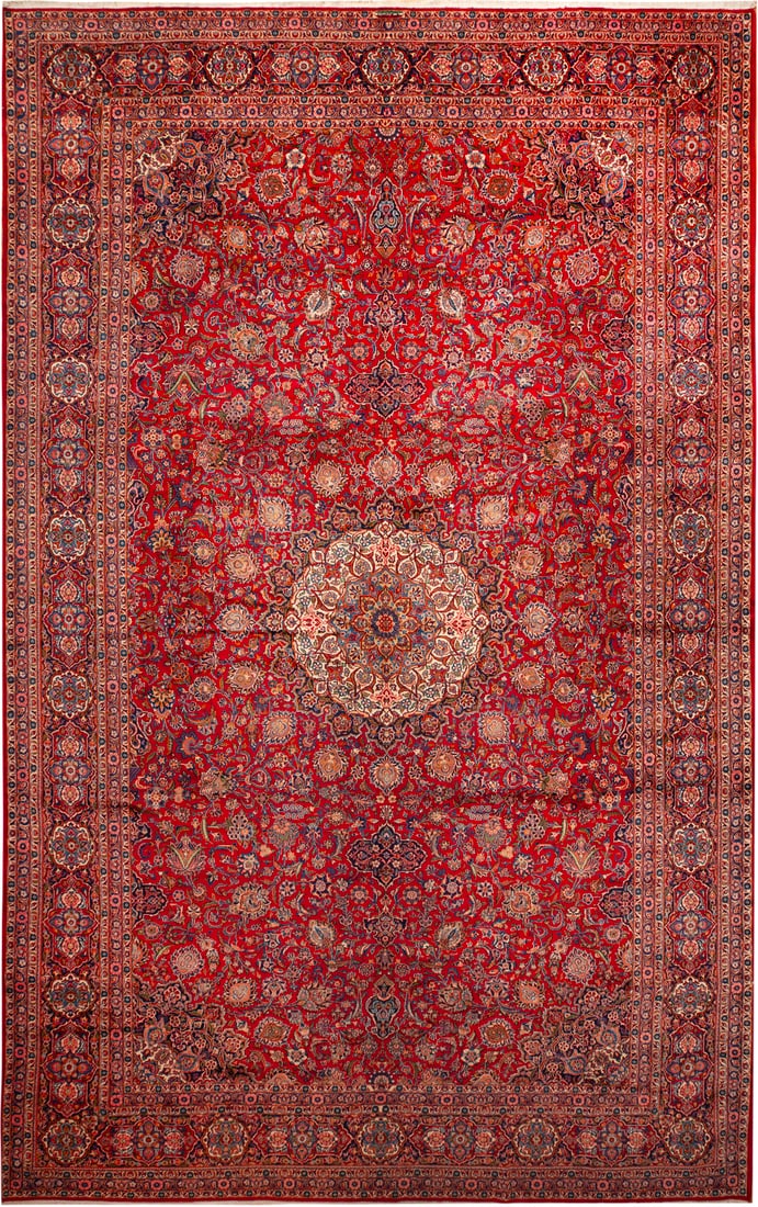 No Reserve - Oversized Antique Persian Kashan Carpet 20 ft 8 in x 13 ft (6.29 m x 3.96 m) (1 of 1)