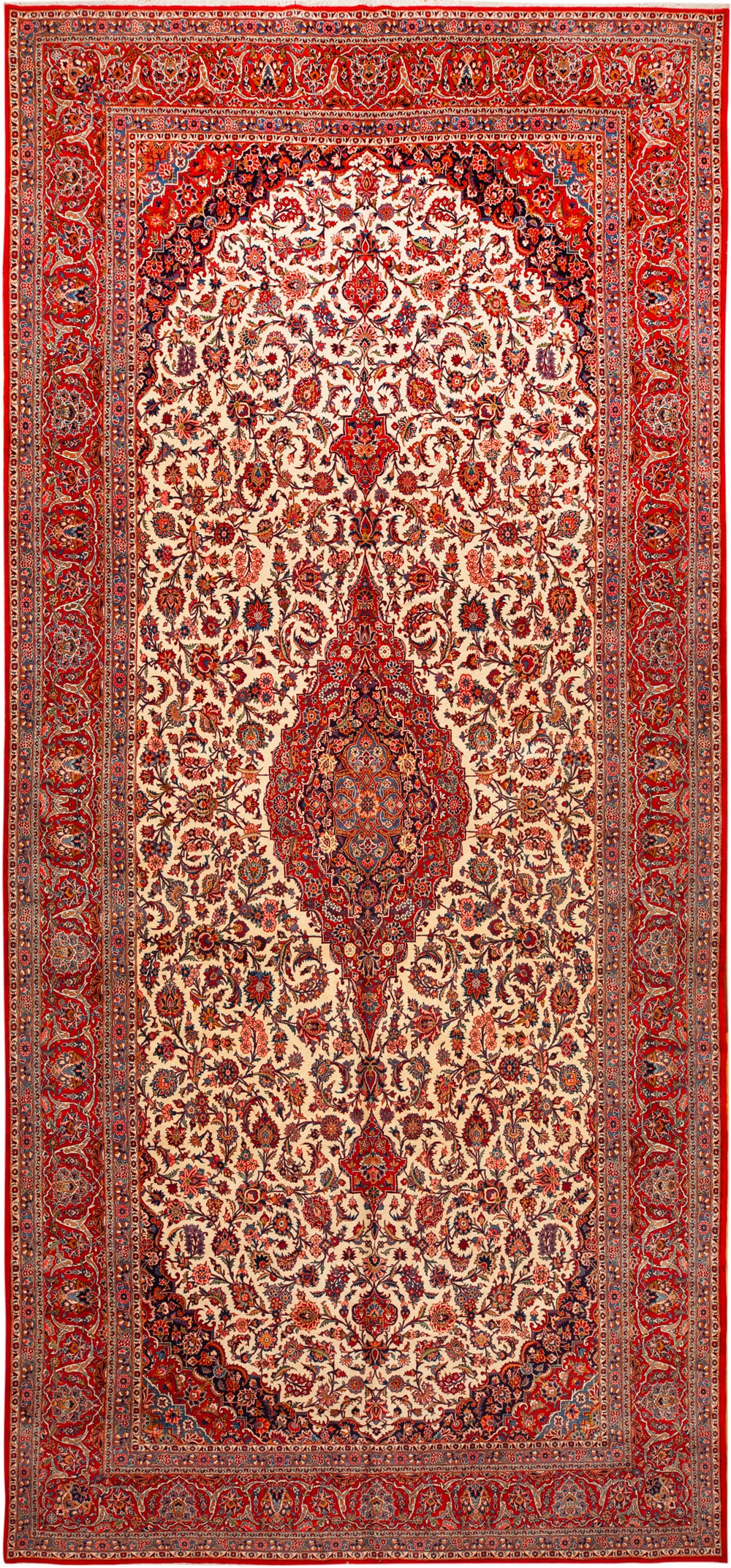 No Reserve - Large Antique Persian Kashan Rug 19 ft 6 in x 9 ft (5.94 m x 2.74 m) (1 of 1)