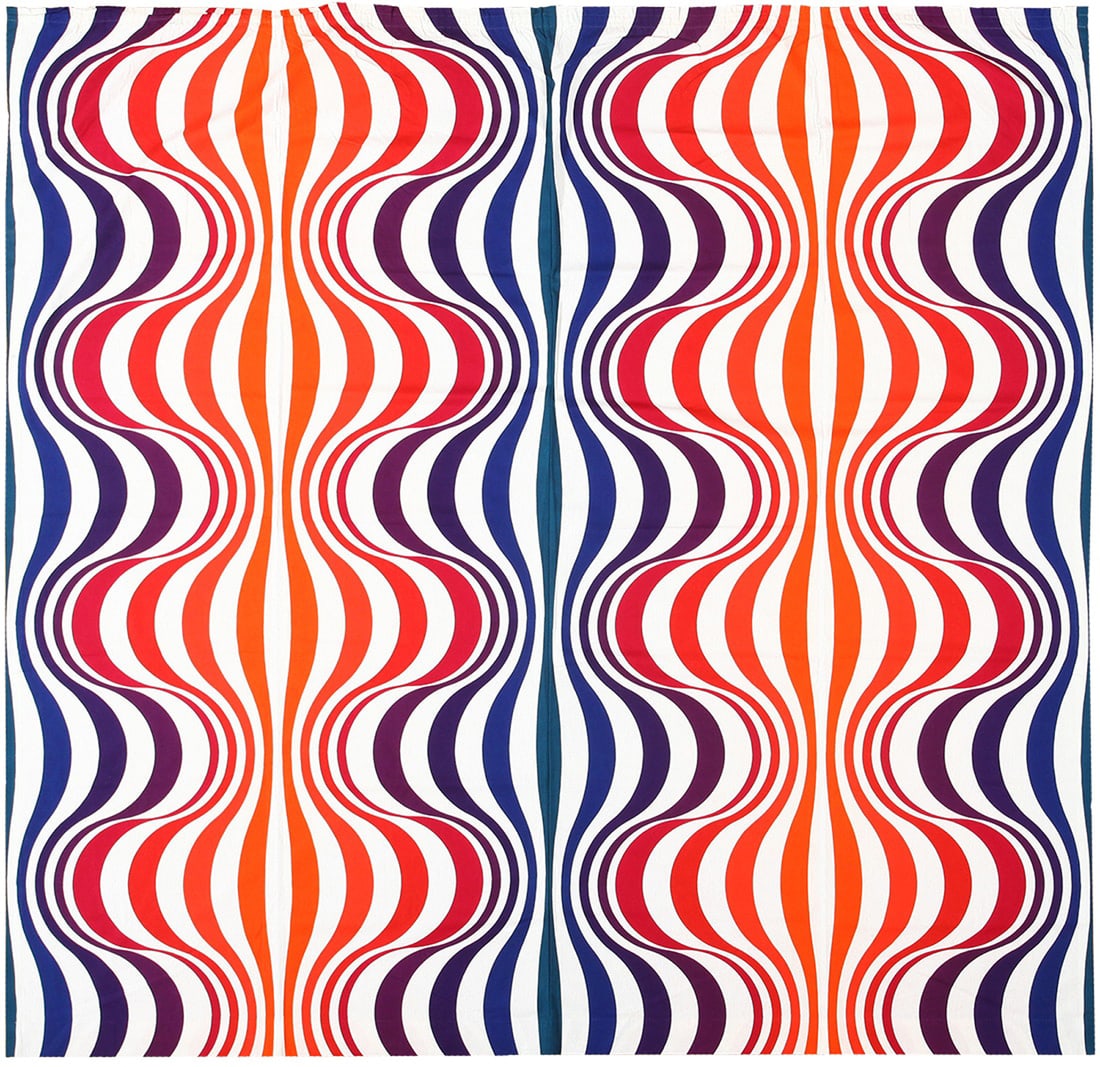 Vintage Scandinavian Verner Panton Mira Spectrum Textile Rug 7 ft 9 in x 7 ft 9 in (2.36 m x 2.36 m) (1 of 9)