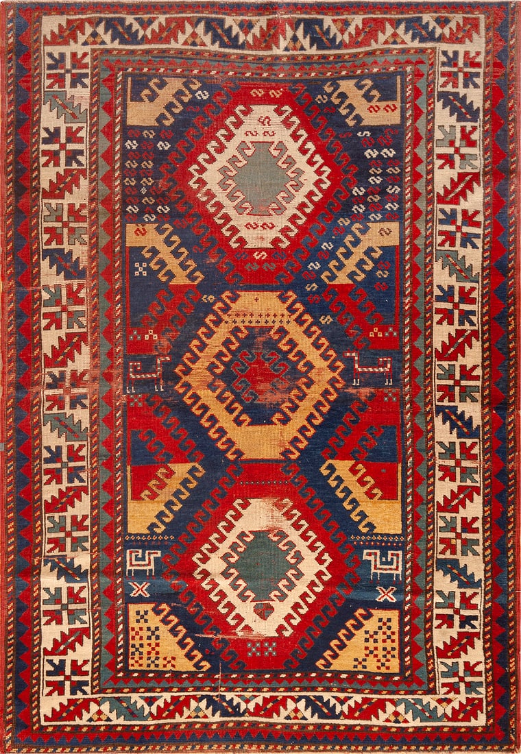 No Reserve - Antique Caucasian Kazak Borchalou Rug 6 ft 10 in x 4 ft 8 in (2.08 m x 1.42 m) (1 of 1)