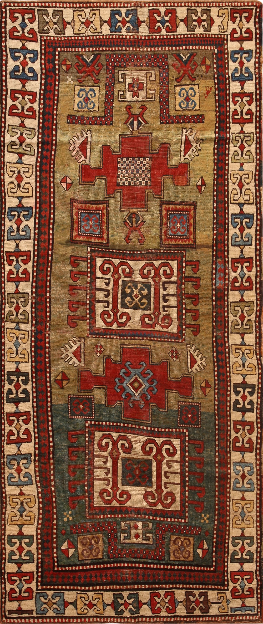 No Reserve - Antique Caucasian Kazak Rug 9 ft 6 in x 3 ft 11 in (2.89 m x 1.19 m) (1 of 1)