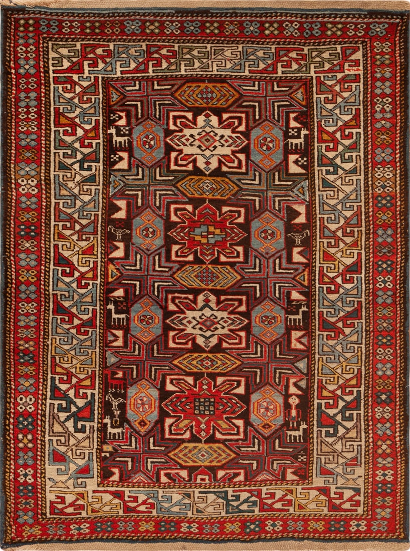 No Reserve - Antique Caucasian Kuba Rug 4 ft 9 in x 3 ft 6 in (1.44 m x 1.06 m) (1 of 1)