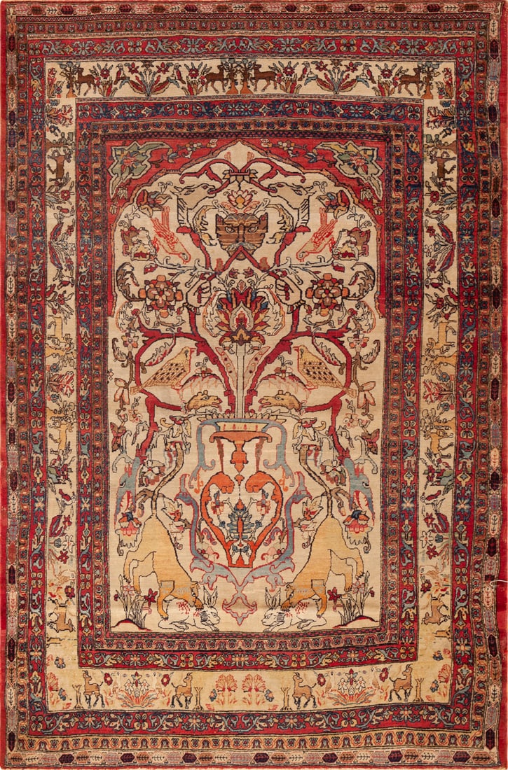 No Reserve - Antique Persian Kerman Rug 6 ft 5 in x 4 ft 2 in (1.95 m x 1.27 m) (1 of 1)