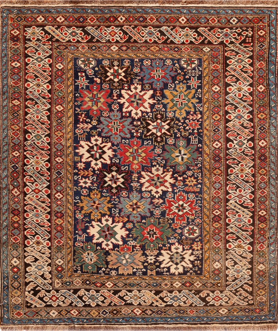 No Reserve - Antique Caucasian Shirvan Rug 4 ft 4 in x 3 ft 9 in (1.32 m x 1.14 m) (1 of 1)