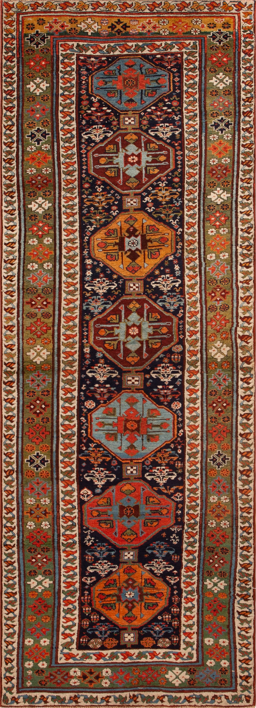 No Reserve - Antique Caucasian Kuba Runner Rug 9 ft 5 in x 3 ft 3 in (2.87 m x 0.99 m) (1 of 1)