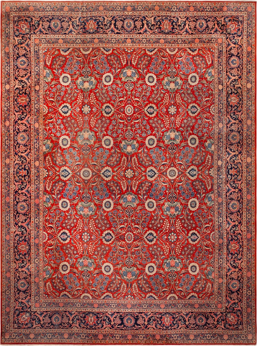 No Reserve - Antique Persian Kashan Sickle Design Rug 16 ft 6 in x 12 ft 4 in (5.03 m x 3.76 m) (1 of 9)