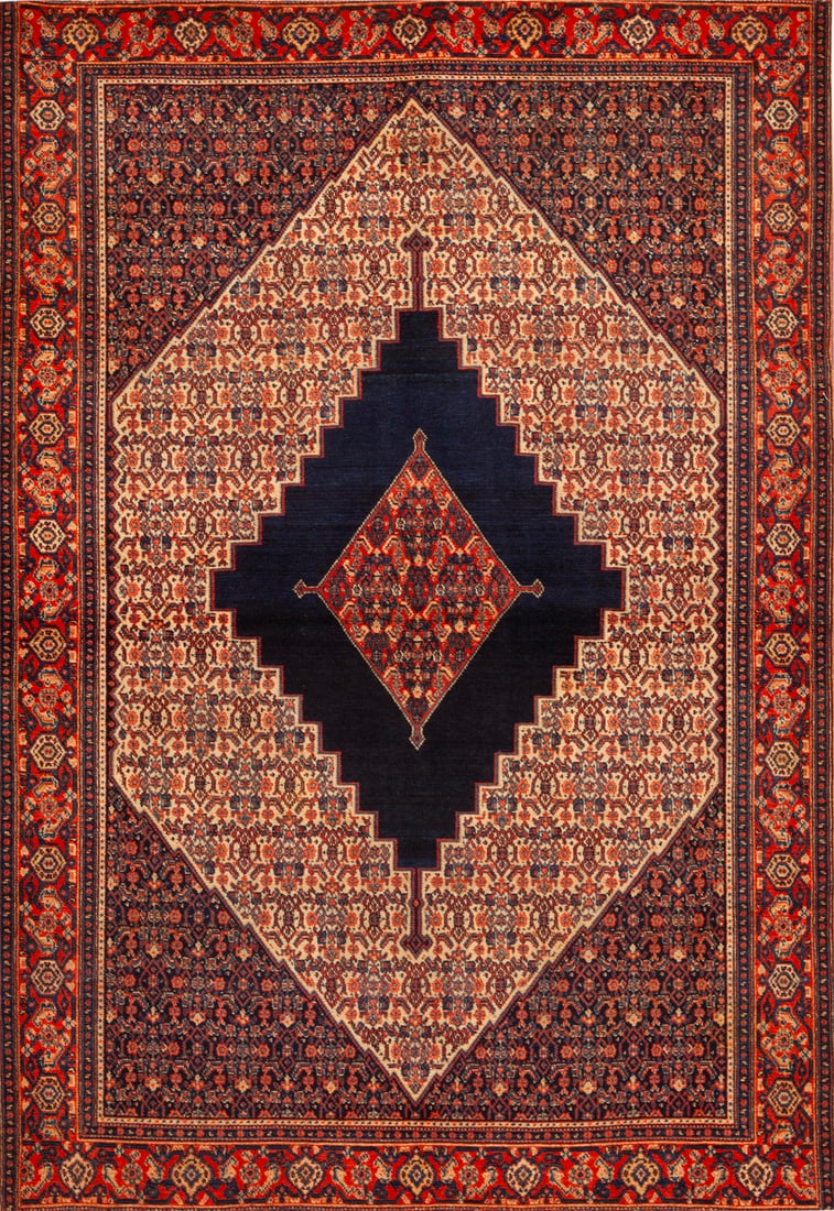 No Reserve - Antique Persian Senneh Haft-Rang (7 Colors Fringe) 6 ft 2 in x 4 ft 3 in (1.87 m x 1.29: Curated collection of antique, vintage and modern rugs No Reserve - Antique Persian Senneh Haft-Rang (7 Colors Fringe) Size: 6 ft 2 in x 4 ft 3 in (1.87 m x 1.29 m) Provenance: Property of a prominent