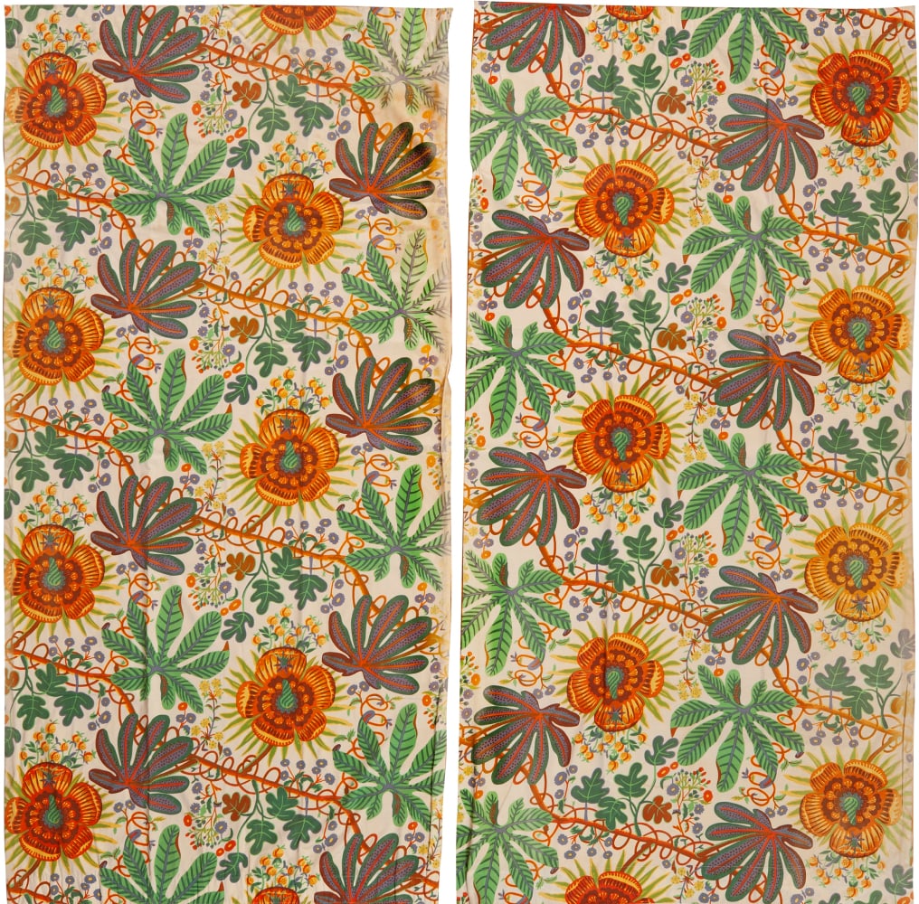 Vintage Pair of Aralia Textiles by Josef Frank 7 ft 8 in x 3 ft 10 in (2.34 m x 1.17 m) (1 of 1)
