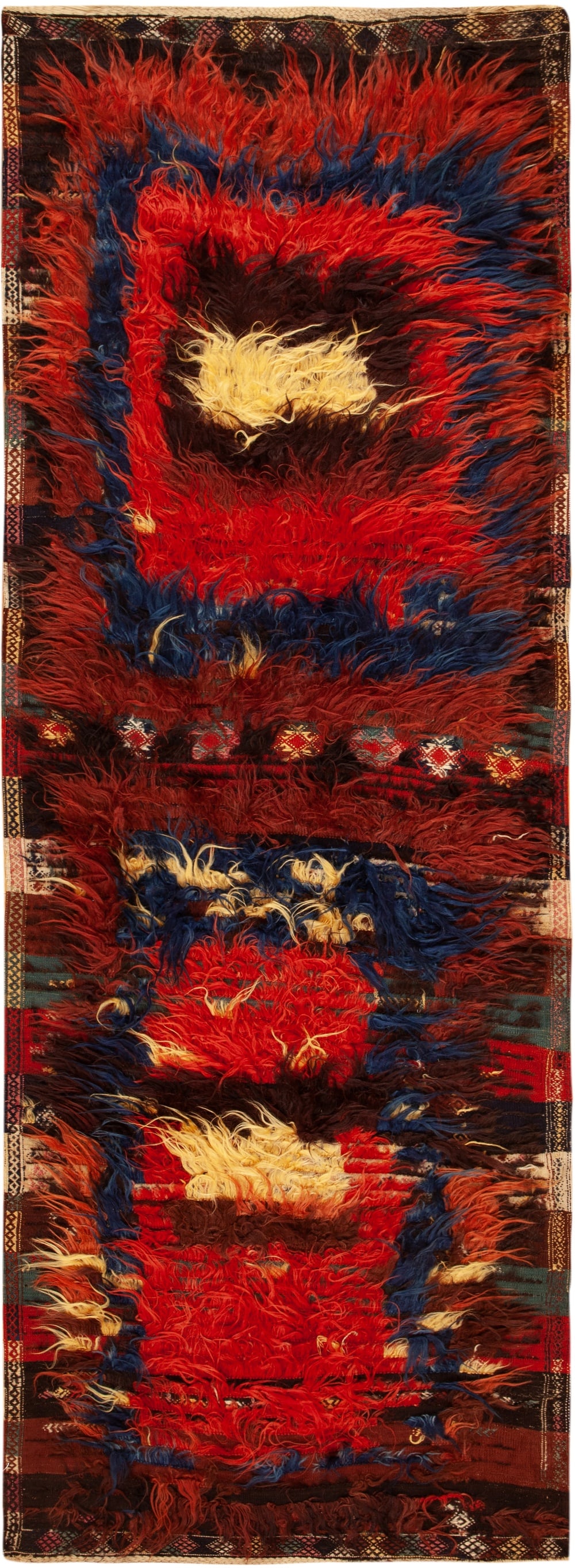 Antique Turkish Filikli Blanket Angora Wool12 ft 3 in x 4 ft 2 in (3.73 m x 1.27 m): Curated collection of antique, vintage and modern rugs Size: 12 ft 3 in x 4 ft 2 in (3.73 m x 1.27 m) Provenance: From an important private collection of Andrea & Mark Carol from North Carolina Long, 