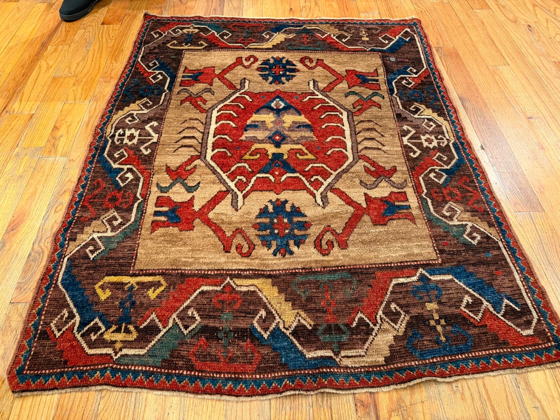 Antique Turkish Konya Karapinar Rug 4 ft 10 in x 3 ft 10 in (1.47 m x 1.16 m) - 2