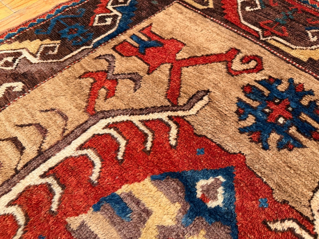 Antique Turkish Konya Karapinar Rug 4 ft 10 in x 3 ft 10 in (1.47 m x 1.16 m) - 7