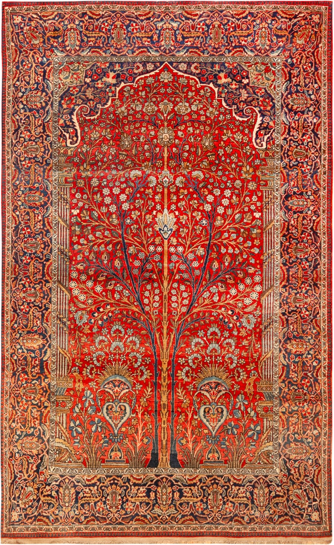 No Reserve - Antique Kashan Mohtashem Rug, Central Persia, circa 1900 - 6 ft 10 in x 4 ft 3 in (2.08 (1 of 1)