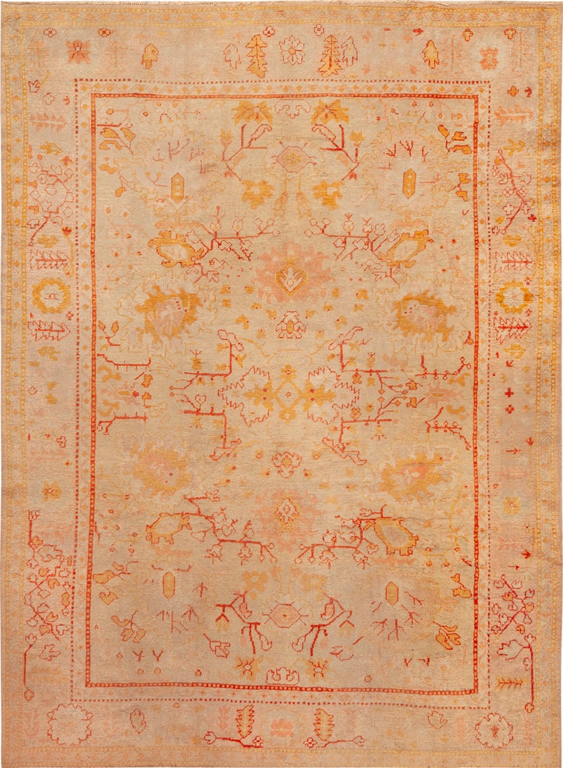 Large Antique Oushak Carpet, Western Anatolia, circa 1900 - 13 ft 5 in x 10 ft (4.09 m x 3.05 m) (1 of 7)