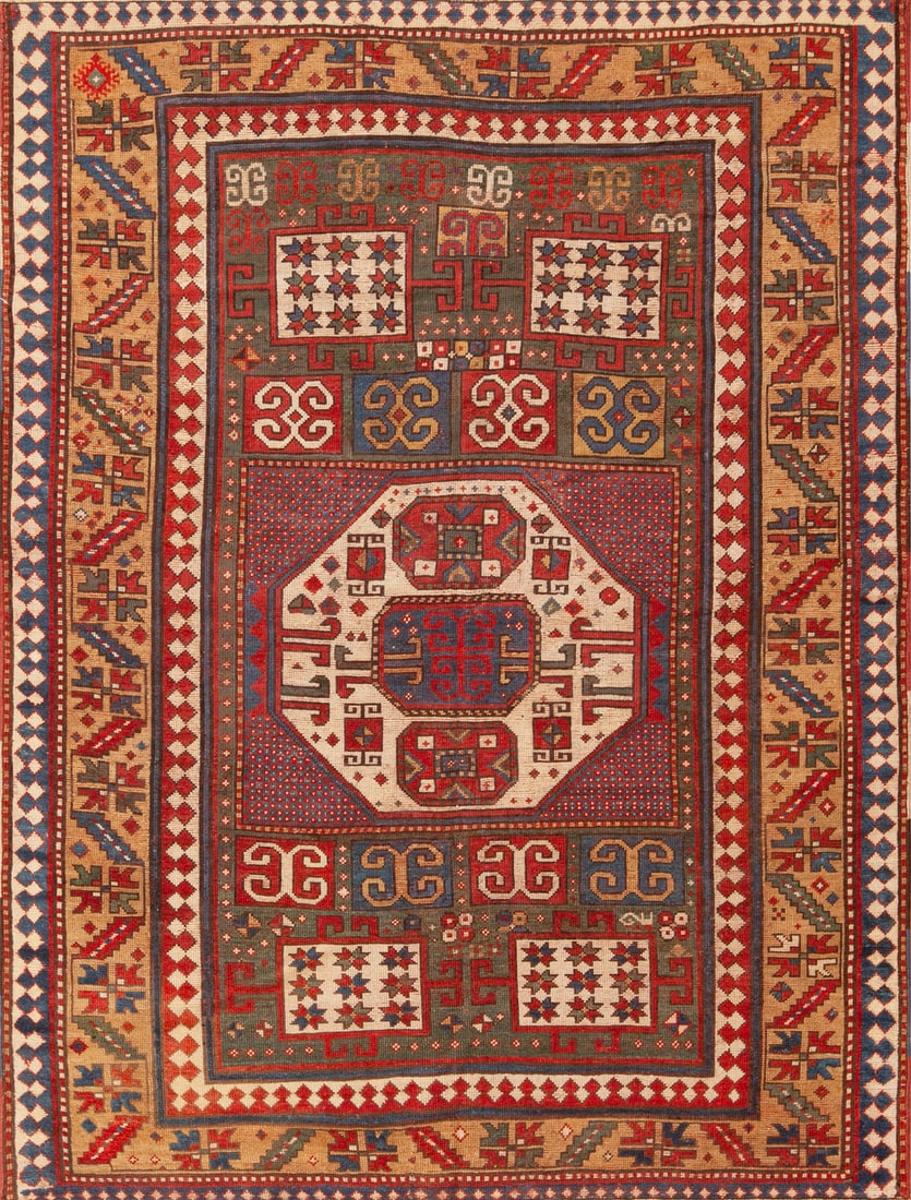 Antique Karachov Kazak Rug, South Caucasus, late 19th century - 6 ft 10 in x 5 ft 4 in (2.08 m x: Curated collection of antique, vintage and modern rugs Antique Karachov Kazak Rug, South Caucasus, late 19th century Size: 6 ft 10 in x 5 ft 4 in (2.08 m x 1.63 m) Provenance: From a distinguished col