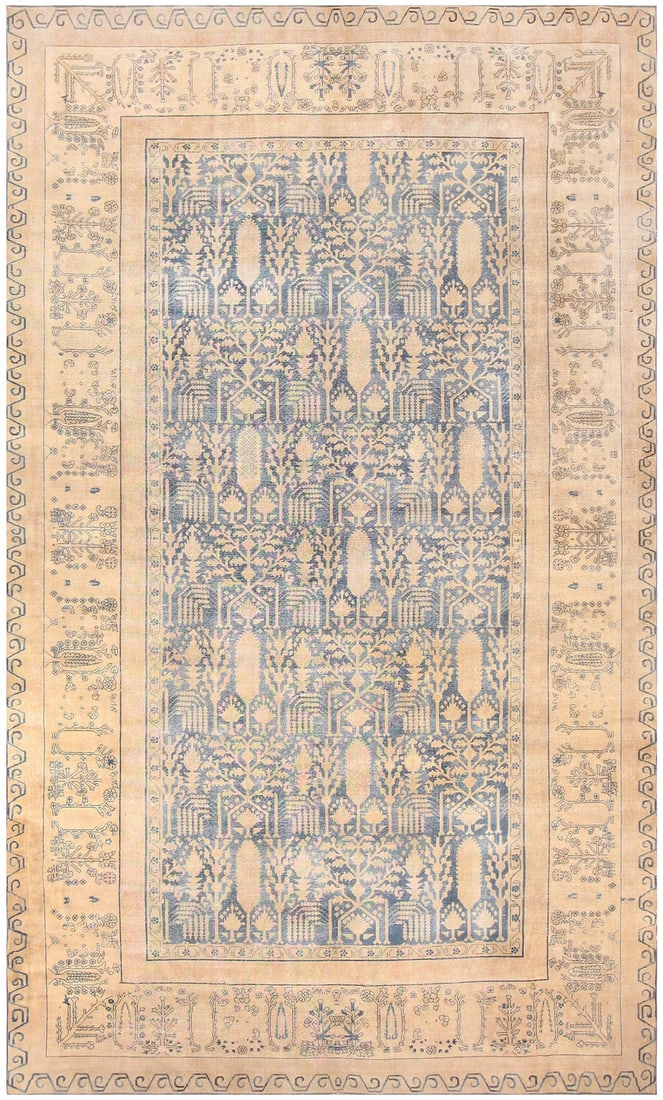 Monumental Antique Indian Carpet, circa 1900 - 18 ft 6 in x 10 ft 10 in (5.64 m x 3.3 m): Curated collection of antique, vintage and modern rugs Monumental Antique Indian Carpet, circa 1900 Size: 18 ft 6 in x 10 ft 10 in (5.64 m x 3.3 m) Provenance: From a distinguished collector A m