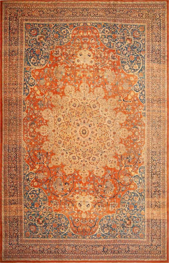 No Reserve - Important Monumental Haji Jalili Tabriz Carpet, Northwest Persia, late 19th century -: Curated collection of antique, vintage and modern rugs No Reserve - Important Monumental Haji Jalili Tabriz Carpet, Northwest Persia, late 19th century Size: 16 ft 6 in x 10 ft 5 in (5.03 m x 3.17 m) 