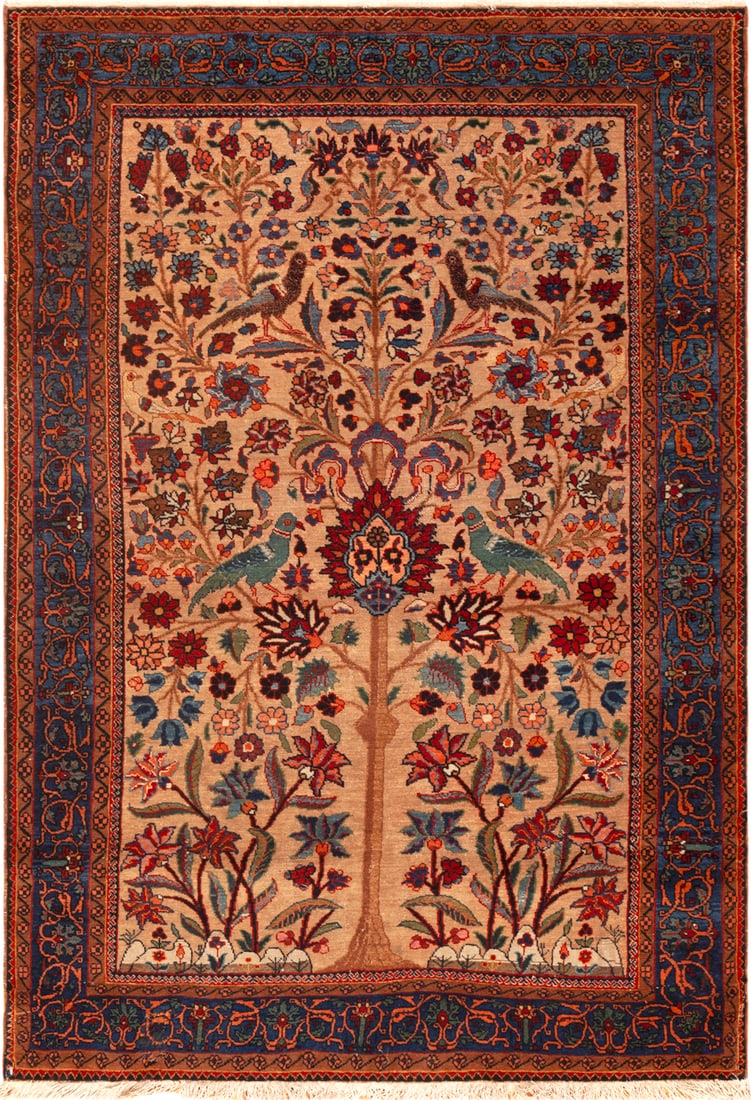No Reserve - Vintage Tabriz Tree of Life Pictorial Rug, Persia - 5 ft 9 in x 3 ft 11 in (1.75 m x: Curated collection of antique, vintage and modern rugs No Reserve - Vintage Tabriz Tree of Life Pictorial Rug, Persia Size: 5 ft 9 in x 3 ft 11 in (1.75 m x 1.19 m) Provenance: From a distinguished Ca