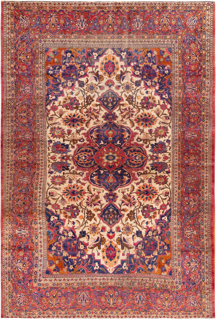 No Reserve - Fine Antique Silk Kashan Rug, Central Persia, circa 1900 - 6 ft 7 in x 4 ft 5 in (2 m x (1 of 1)