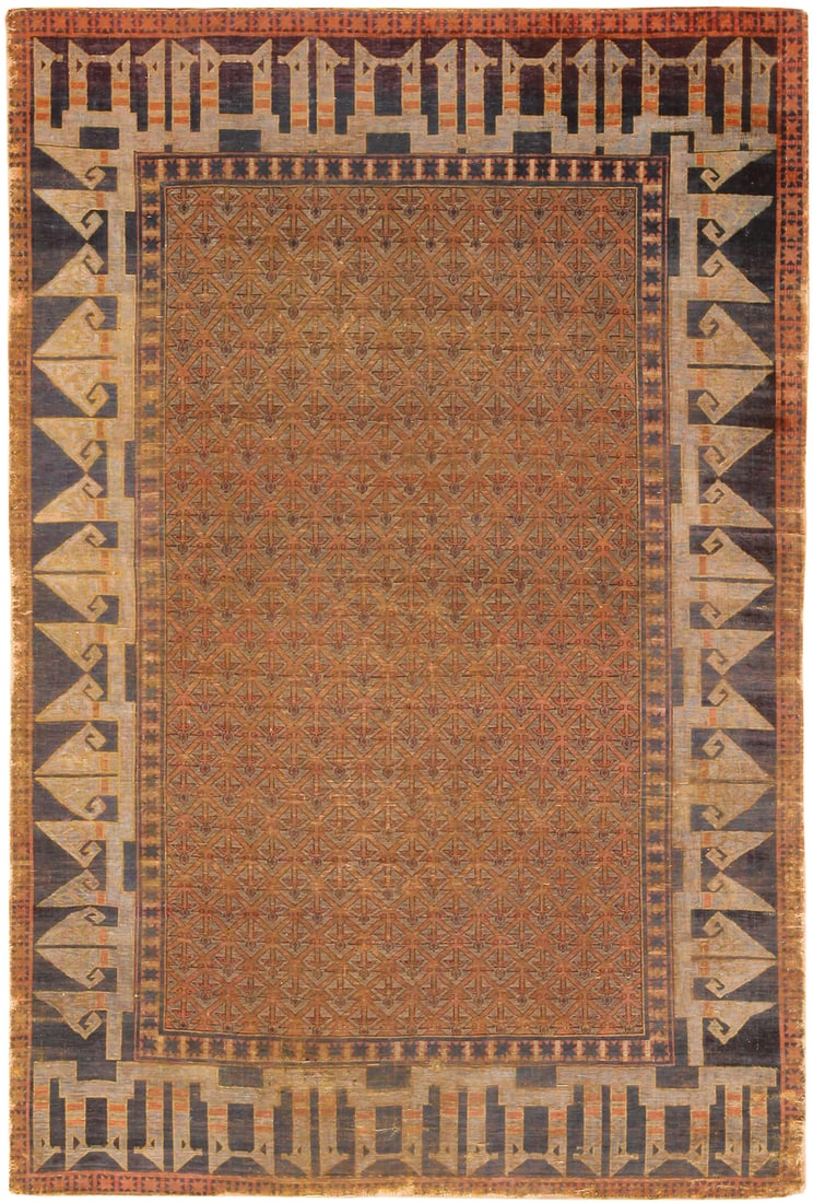 Fine Antique Kum Kapi silk Rug with Seljuk-Inspired Design, Istanbul - 6 ft x 4 ft 2 in (1.83 m x (1 of 10)
