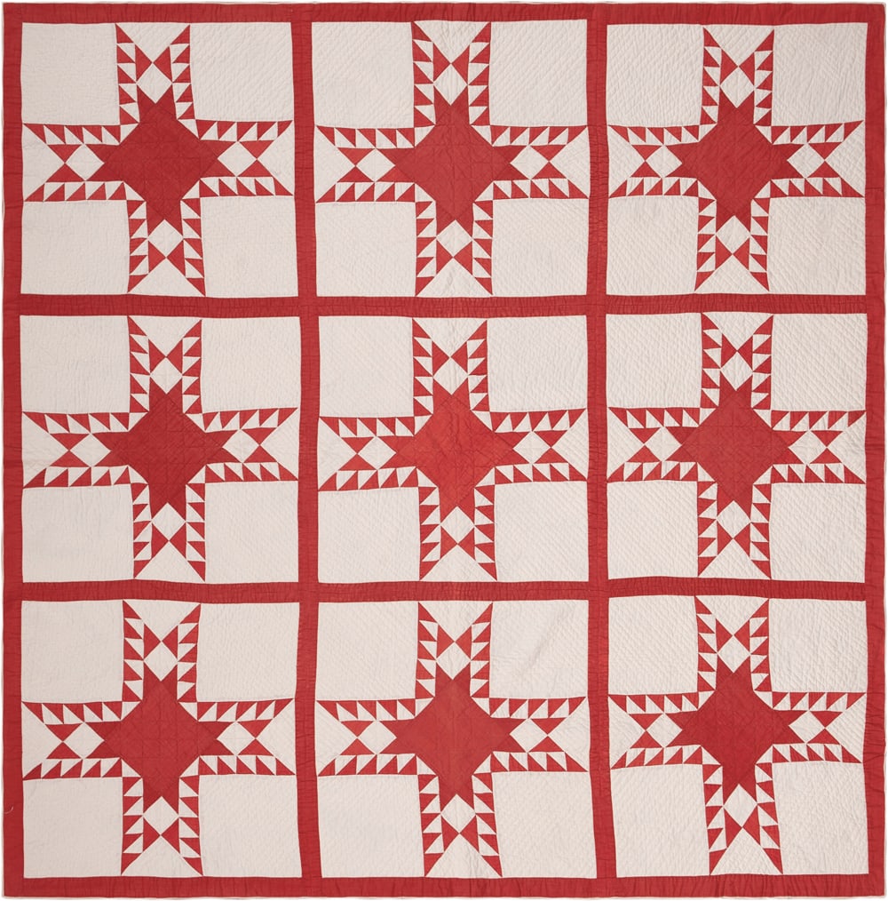 Antique American Star-Pattern Quilt, 19th century - 6 ft 2 in x 6 ft 2 in (1.88 m x 1.88 m) (1 of 7)