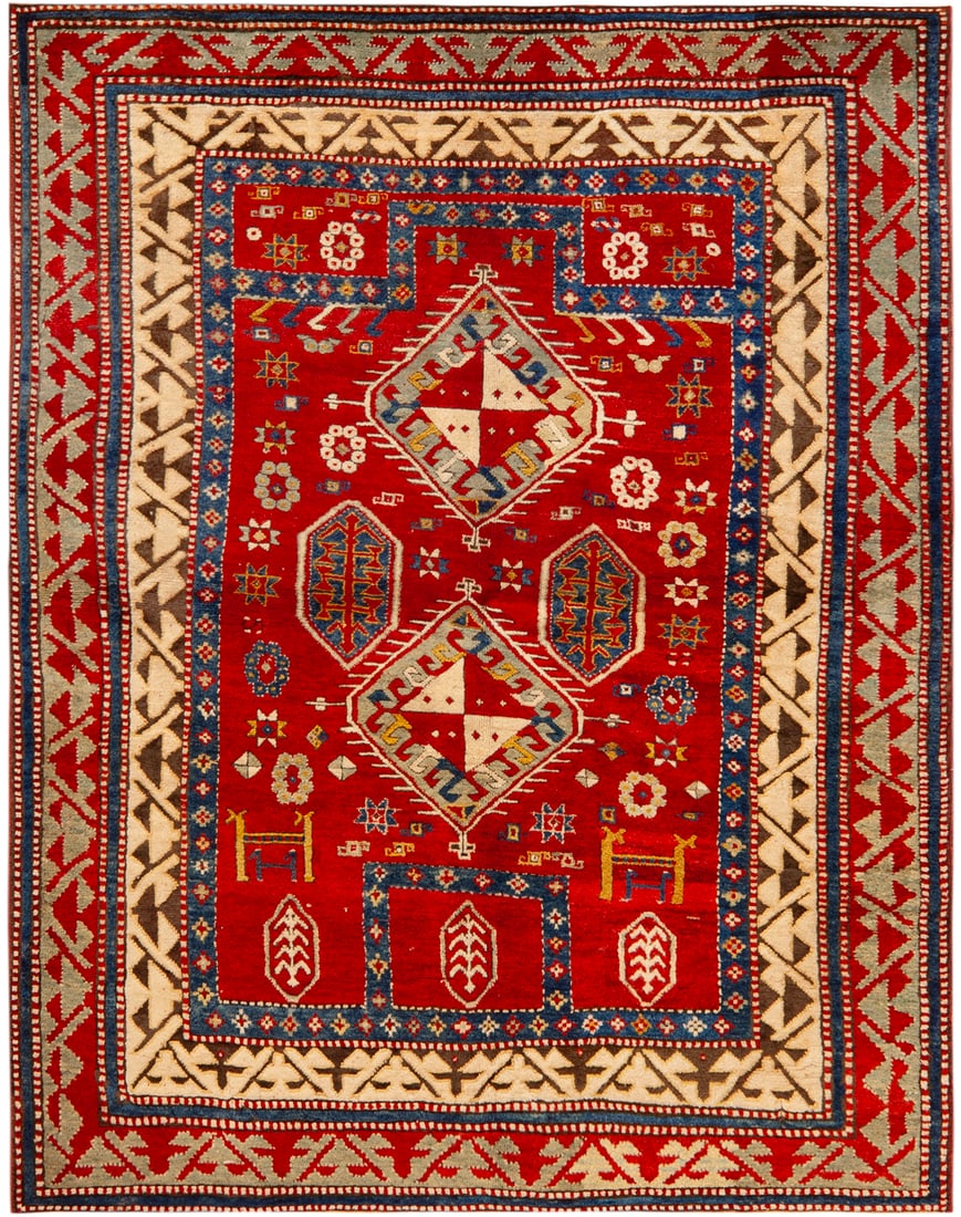 Antique Borchalu Kazak Rug, South Caucasus, late 19th century - 5 ft 8 in x 4 ft 5 in (1.72 m x 1.34: Curated collection of antique, vintage and modern rugs Antique Borchalu Kazak Rug, South Caucasus, late 19th century Size: 5 ft 8 in x 4 ft 5 in (1.72 m x 1.34 m) Provenance: New York private collecto