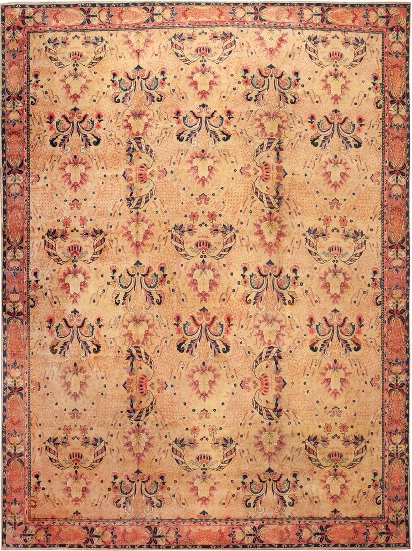 No Reserve - Large Antique Indian Carpet with Arts and Crafts?Inspired Design - 19 ft x 14 ft 9 in (1 of 1)