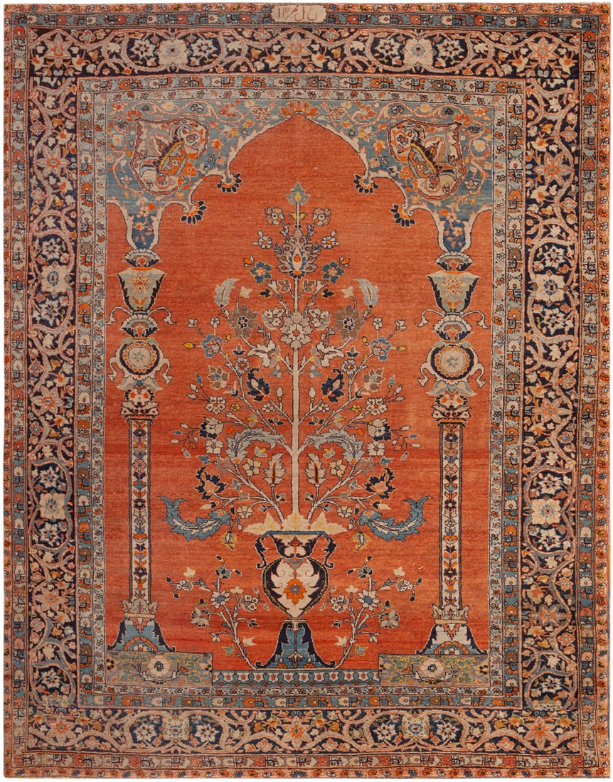 No Reserve Antique Haji Jalili Tabriz Rug circa 1920's - 5 ft 9 in x 4 ft 5 in (1.75 m x 1.34 m) (1 of 1)