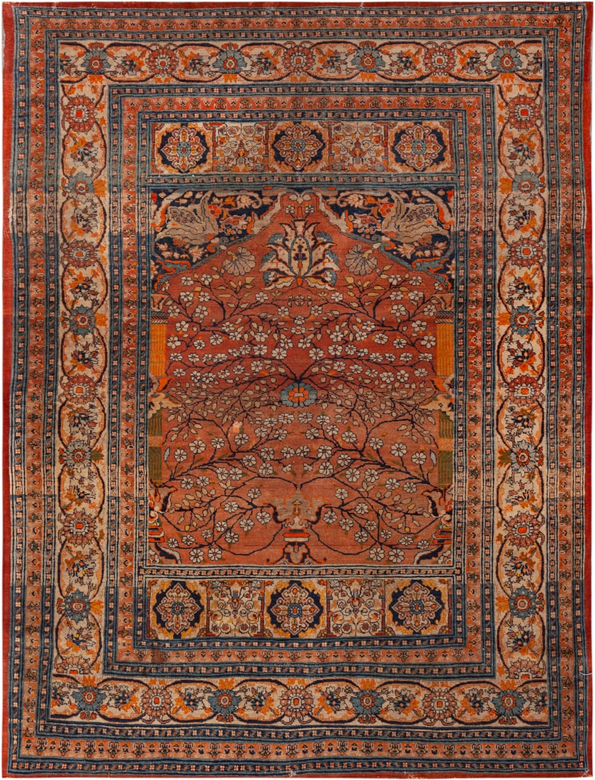 No Reserve Antique Haji Jalili Tabriz Rug circa 1900 - 5 ft 7 in x 4 ft 3 in (1.7 m x 1.29 m) (1 of 1)