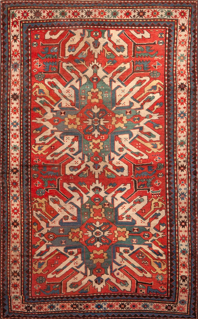 Antique Caucasian Eagle Kazak Rug - 7 ft 10 in x 4 ft 8 in (2.38 m x 1.42 m) (1 of 1)